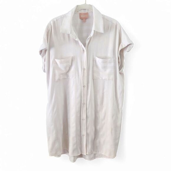 Show Me Your MuMu Martin Shirt Dress White Stripe M - Picture 1 of 12